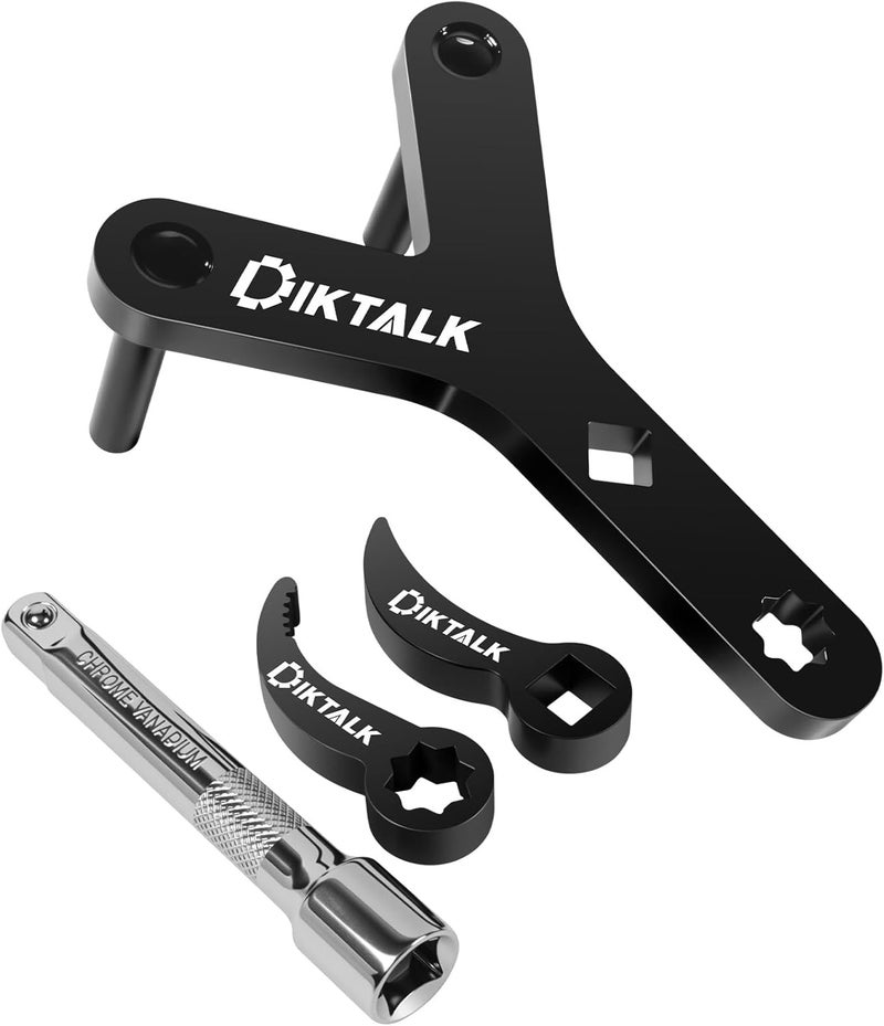 DikTalk Lower Control Arm Prying Tool Kit,1/2" Drive Suspension Removal Tool,Specialty Bushing Tool with 2 Pry Bar Wrench Adapter Head & Extension Poles,4PCS - Image 1